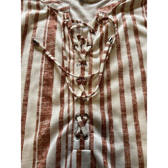 Eden & Olivia Shirt Size Large Striped Tunic Boho‎ Peasant Hippie Preppy - Picture 7 of 11